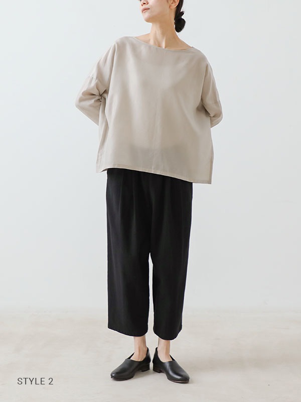 cotton voile tuck pants