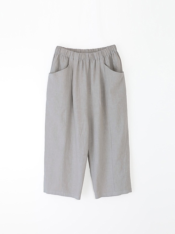 evam eva｜water linen cropped pants｜ladies',bottoms