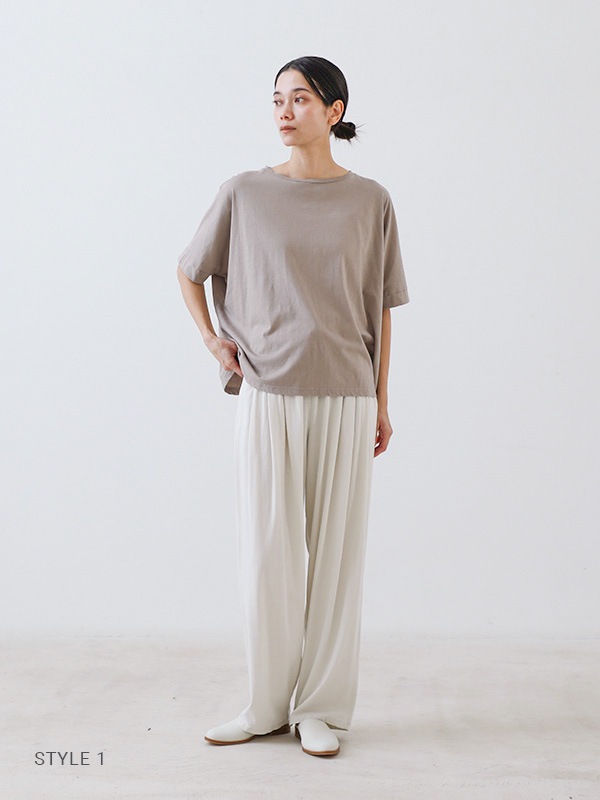 evam eva コットンワイドプルオーバー 手洗い可 evam eva｜cut&sew wide pullover｜ladies',tops