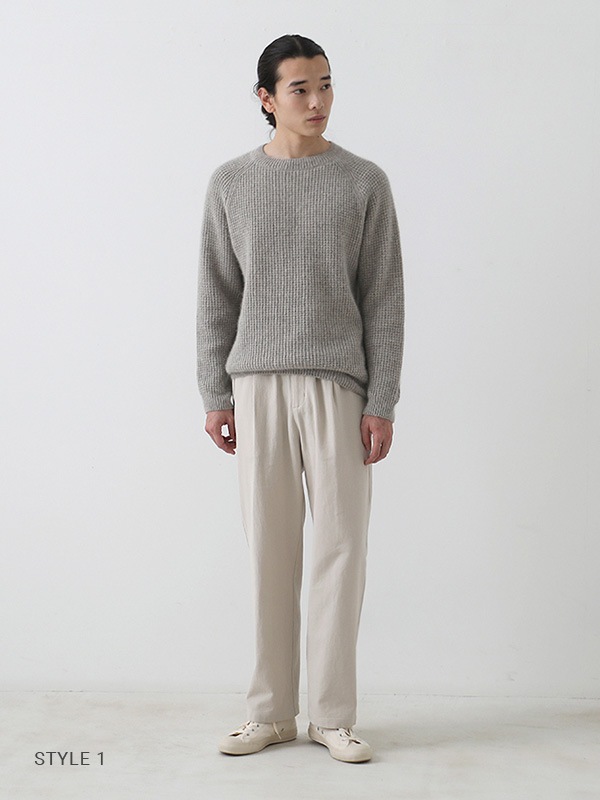 evam eva｜wool fox raglan pullover [men's]｜men's