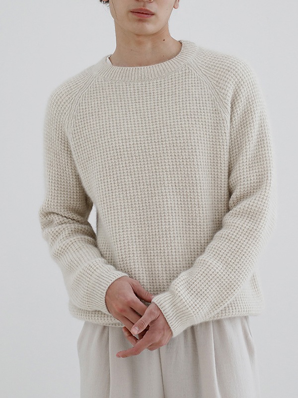 evam eva｜wool fox raglan pullover [men's]｜men's