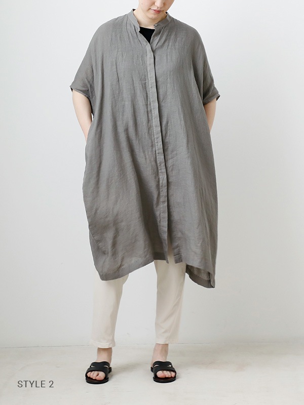 evam eva｜linen wide shirt robe｜ladies',outer
