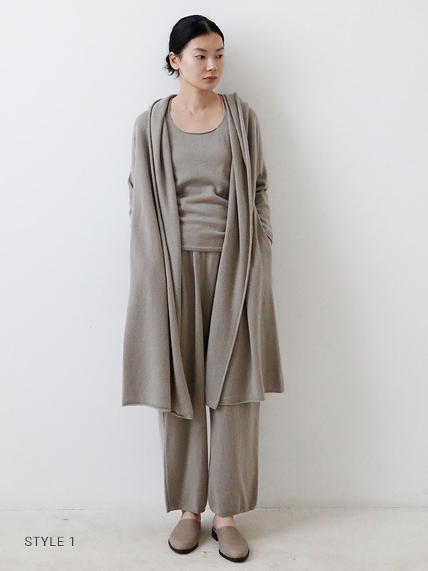 evam eva cashmere cap stone gray (布バック付) evam eva｜cashmere camisole｜ladies',tops