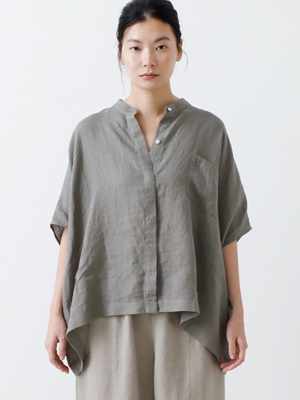 evam eva｜linen wide shirt｜ladies',tops