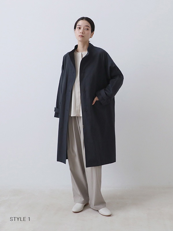 cotton hemp raglan coat