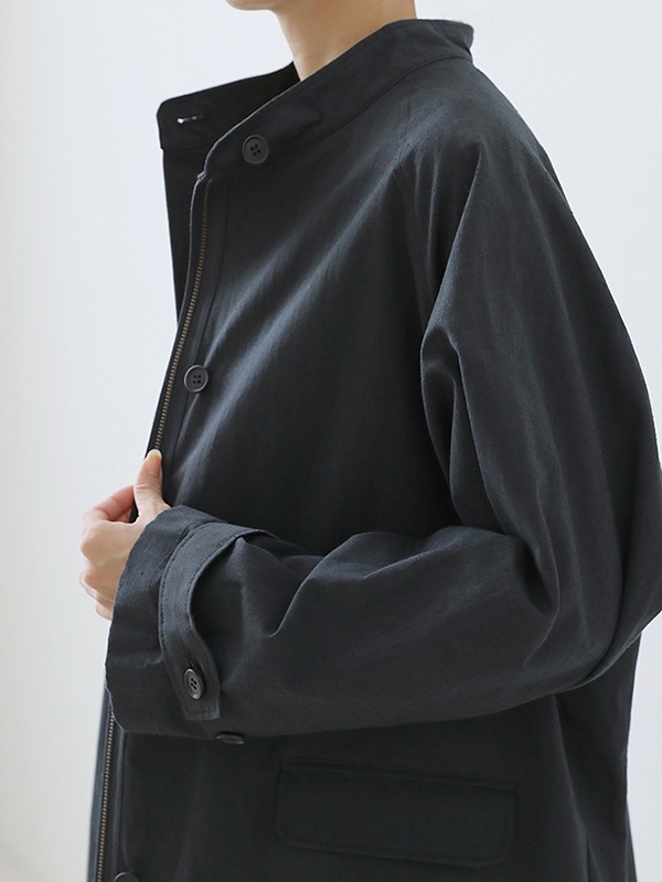 cotton hemp raglan coat