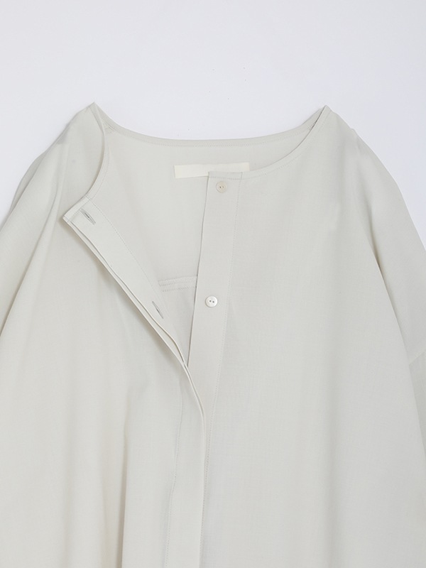 wool no collar shirt