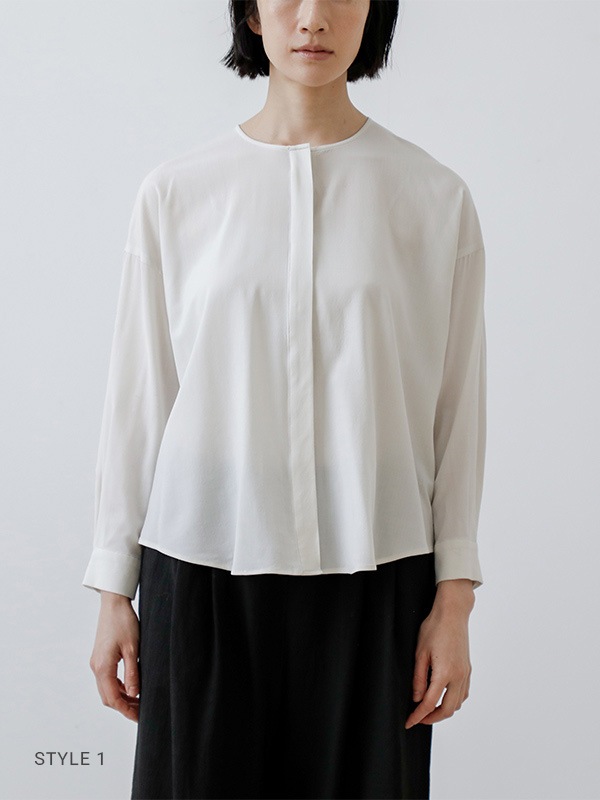 wool no collar shirt