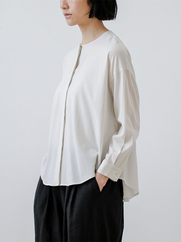 wool no collar shirt