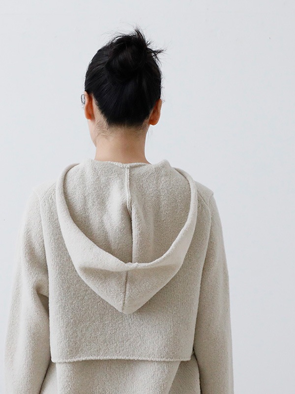 evam eva｜renew-wool hooded vest｜ladies',tops