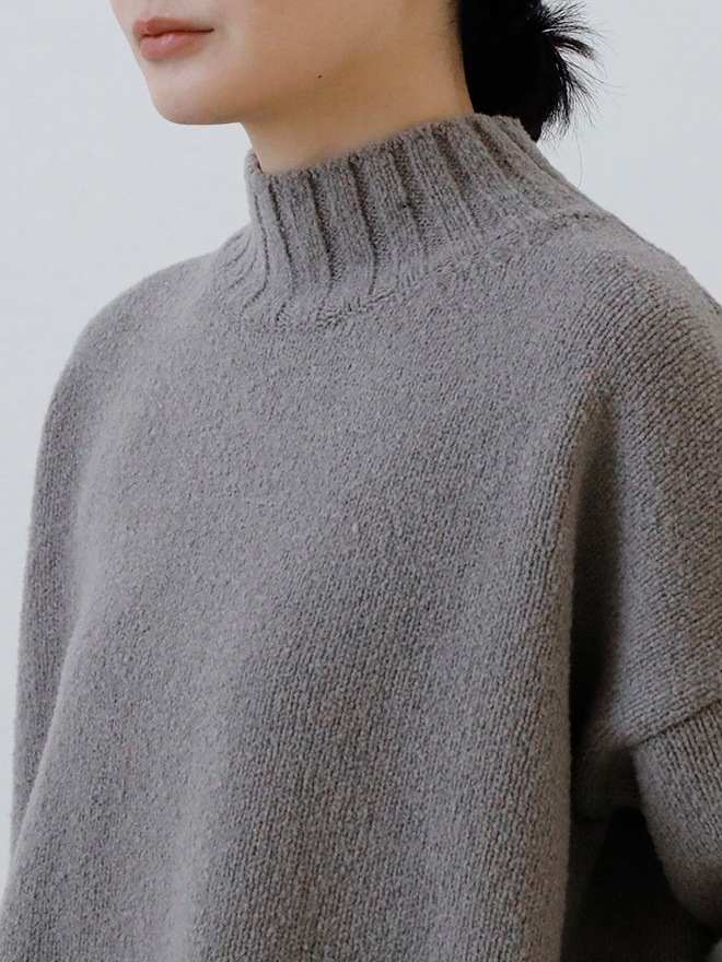 【美品】evam eva グレー ウール ドルマンスリーブ evam eva｜cut&sew turtleneck｜ladies',tops