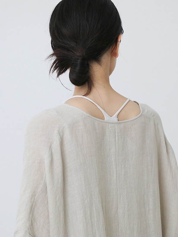 evam eva｜linen poncho ｜ladies',one-piece