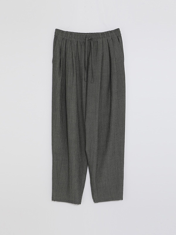 wool tuck wide pants
