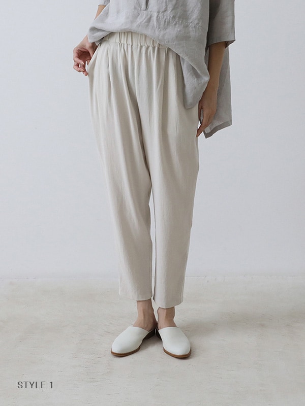 evam eva｜cotton tuck pants｜ladies',bottoms