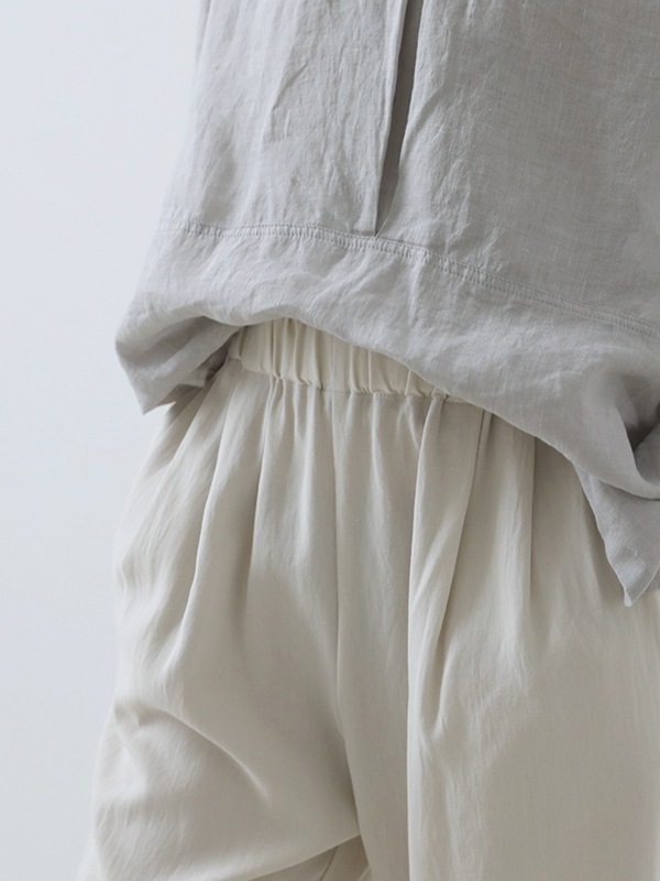 cotton tuck pants