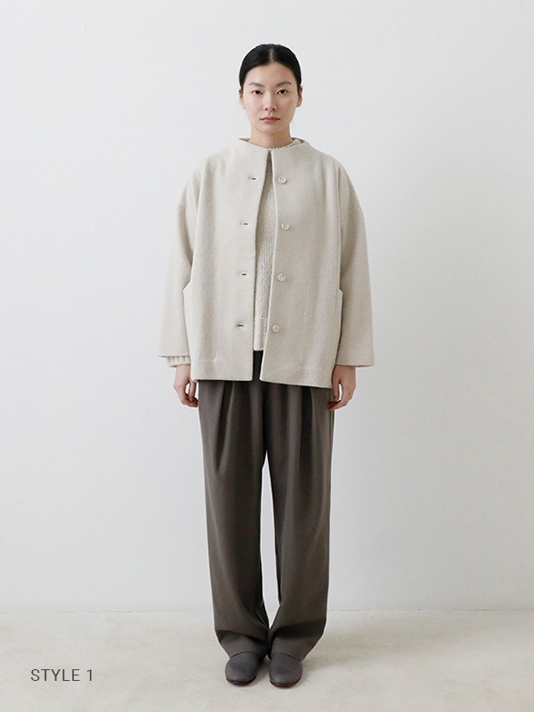 ジャケット・アウター evam eva press wool coat ivory 2 evam eva press wool coat col:05 ivory - COTYLE (コチレ)