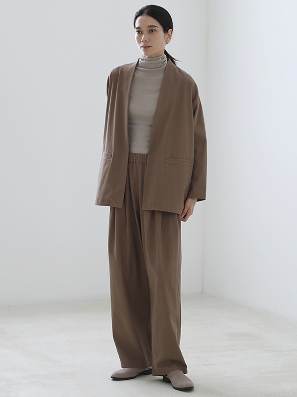 cotton tuck wide pants