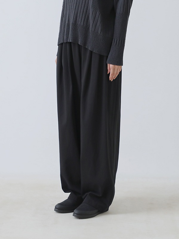 cotton tuck wide pants