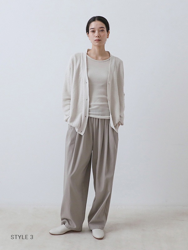 cotton tuck wide pants