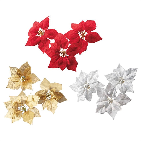 ポインセチアオーナメント（6ヶ） | 5.イベント装飾用品,冬の装飾品