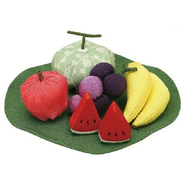 お供え物　フルーツ盛　ちりめん細工 ちりめん細工 お盆のお供え飾り ミニフルーツ盛り 蓮の花 No.05
