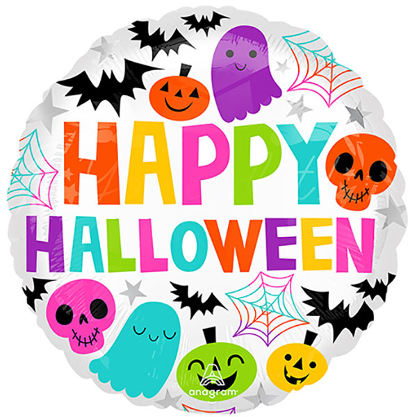 ハロウィン・フィルムバルーン「カラフル＆クリーピーハロウィン」5枚