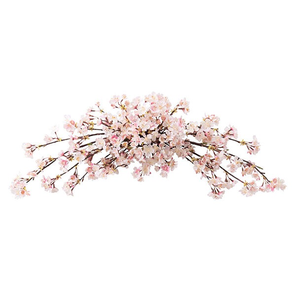 商品名【咲桜】ゆきこ♥ピンクローズと桜の花束風スワッグリース 春リース 春♪Cherry pink rose Flowers☆スワッグ♪【壁掛】（動画】造花