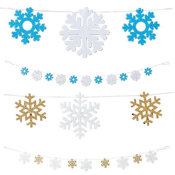 フェルトガーランド【スノーフレーク】 | 5.イベント装飾用品,冬