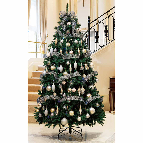 150cm シルバークリスマスツリー　オーナメント付き クリスマスツリーセット シルバー 150cm/180cm/210cm/240cm 高さ