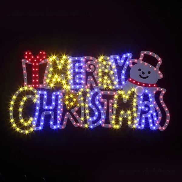 Lサイズ】メリー クリスマス ネオン系 照明 縦看板 置物 雑貨 ライト