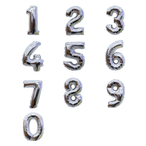 バルーン　などなど エアー専用】レターバルーン シルバー（7インチ）数字 | 3.バルーン