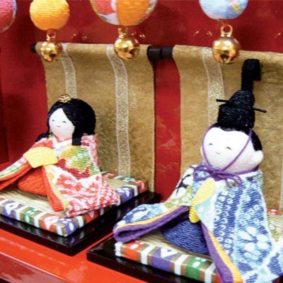 龍虎堂（リュウコドウ）手作りひな人形『つるし飾り台 わらべ雛10人