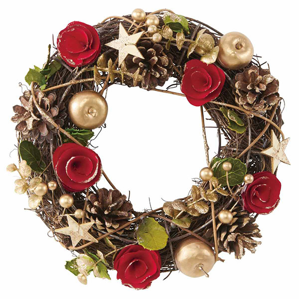 ナチュラルリース【レッド】 | 5.イベント装飾用品,冬の装飾品 ナチュラルリース【レッド】 | 5.イベント装飾用品,冬の装飾品