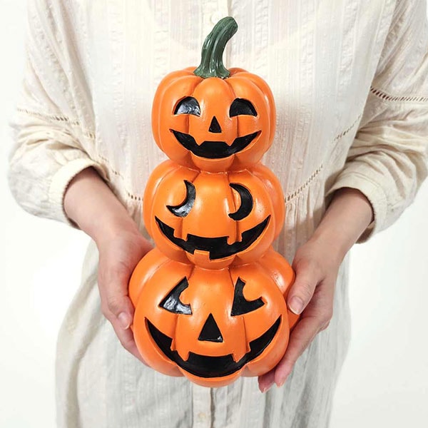 3連パンプキンオブジェ | 5.イベント装飾用品,秋の装飾品,ハロウィン