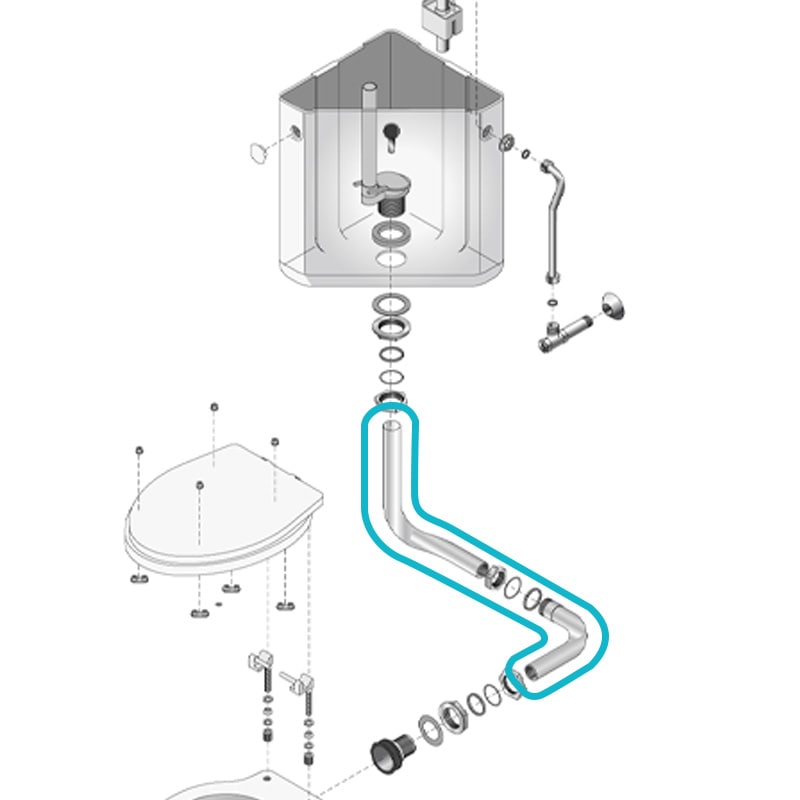 【補修部品】洋式便器用洗浄管 TU-iX用