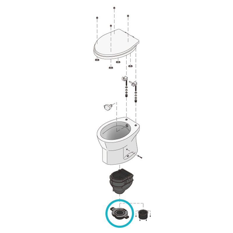 【補修部品】床フランジ TU-iXポンプ式簡易水洗用