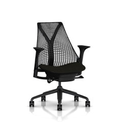 【当店在庫商品】Herman Miller セイルチェア（SAYL）サスペンションミドルバック／高さ調節アーム付／シートカラー・背：ブラック／座：ブラック／ベース・フレーム：ブラック