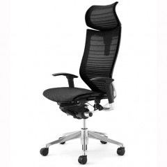 クーポンコード「okamura」で3%オフ【国内受注生産納期6～7週】オカムラ バロン / グラデーションメッシュ / 座面：メッシュ / 可動ヘッドレスト / エクストラハイバック / フレーム：シルバー / ボディカラー：ブラック or ホワイト / 可動式アジャストアーム
