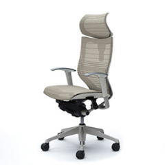 クーポンコード「okamura」で3%オフ【当店在庫商品】《特注仕様》オカムラ バロン（Baron）/ エクストラローバック/可動ヘッドレスト付/グラデーションサポートメッシュ/座面：メッシュ/アジャストアーム/シルバーフレーム（塗装）/ホワイトボディ / 張地カラー：ホワイト