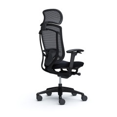 クーポンコード「okamura」で3%オフ【国内受注生産納期6～7週】オカムラ コンテッサ セコンダ / エクストラハイバック（大型固定ヘッドレスト） / 座クッション / アジャストアーム / ブラックフレーム / ブラックボディ / ランバーサポートあり