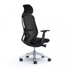 クーポンコード「okamura」で3%オフ【国内受注生産納期6～7週】オカムラ / Sylphy（シルフィー） / エクストラハイバック / 固定ヘッドレスト / アジャストアーム / 背面：メッシュ / アルミ脚 / ランバーサポート：有り
