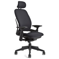 【当店在庫商品】Steelcase リープ ブラックフレーム ヘッドレスト付き Buzz2 ブラック