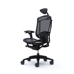 クーポンコード「okamura」で3%オフ【国内受注生産納期6～7週】オカムラ コンテッサ セコンダ / エクストラハイバック（小型可動ヘッドレスト） / 座メッシュ / アジャストアーム / ブラックフレーム / ブラックボディ