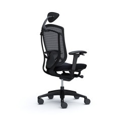 クーポンコード「okamura」で3%オフ【国内受注生産納期6～7週】オカムラ コンテッサ セコンダ / エクストラハイバック（小型可動ヘッドレスト） / 座クッション / アジャストアーム / ブラックフレーム / ブラックボディ / ランバーサポート付き