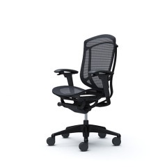クーポンコード「okamura」で3%オフ【国内受注生産納期6～7週】オカムラ コンテッサ セコンダ / ハイバック（ヘッドレスト無し） / 座メッシュ / アジャストアーム / ブラックフレーム / ブラックボディ