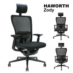【当店在庫商品】HAWORTH(ヘイワース) Zody2(ゾディ2) タスクチェアメッシュバック/ベース・フレームカラー：マットブラック/背・座カラー：ブラック/ソフトキャスター