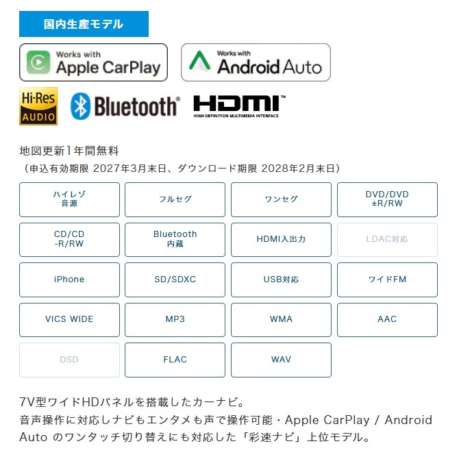���󥦥åɡ���®�ʥӡ�7V��200mm�磻�ɥ�ǥ롡MDV-M712W
