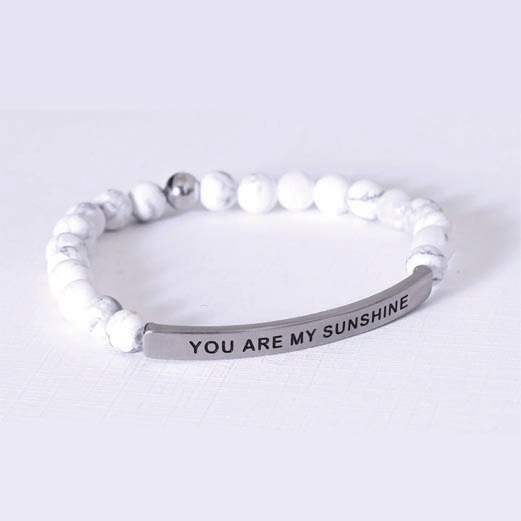 YOU ARE MY SUNSHINE (Howlite Marble/Small) Inspire Me Bracelets
