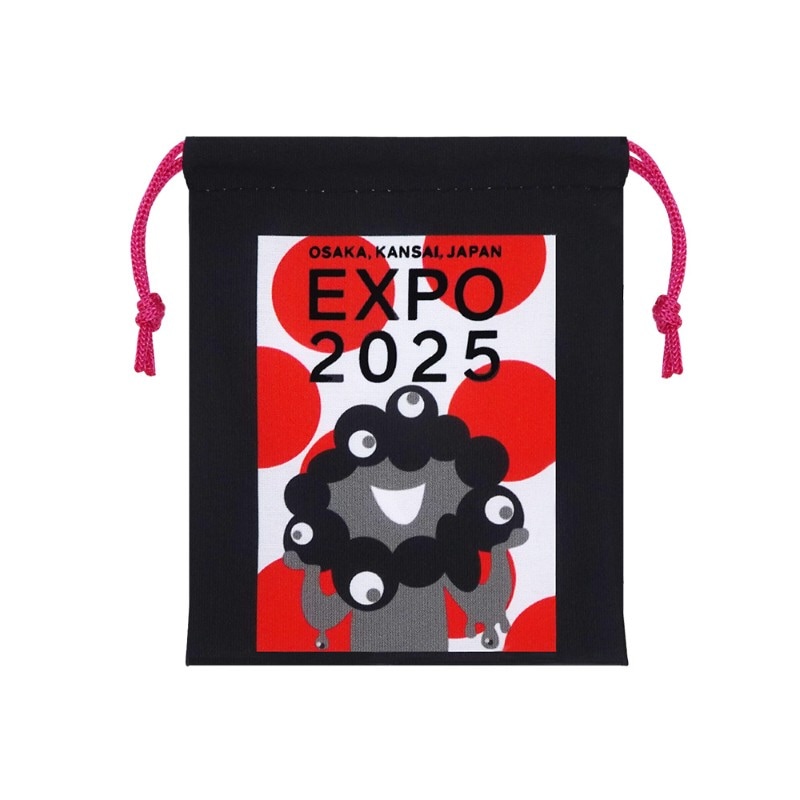 EXP02025 ミャクミャク  ミニ巾着 Mid century 黒