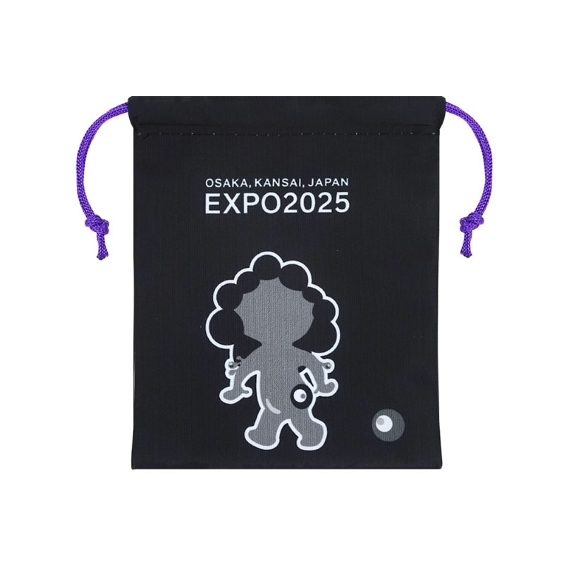 EXP02025 ミャクミャク  ミニ巾着 うしろむき 黒